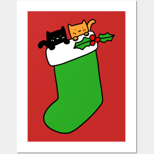 Black and Orange Stocking Kittens Posters and Art